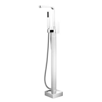 Hanni Freestanding Bathtub Faucet With Hand Shower In , Metal Material, 42.6in Deep, 5.96in Wide, High, 9. In White