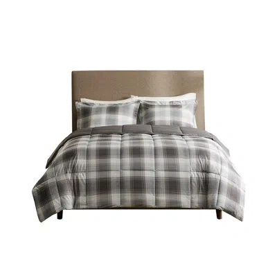 Hanni Full Comforter With Down Alternative - Filling Plaid Pattern 2 Matching Shams Machine Washable Mini  In Multicolor