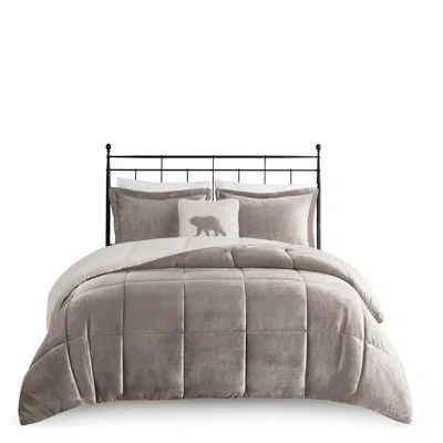 Hanni Full/queen To Comforter - Filling, 2 Shams, 1 Decorative Pillow, Easily Machine Washable, Grey + Wit In Grey+ivory