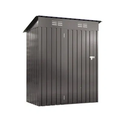 Hanni Gray Metal Storage Shed, 5x3 Ft, Garden, Outdoor Storage, High Strength And Durability, Ventilation 