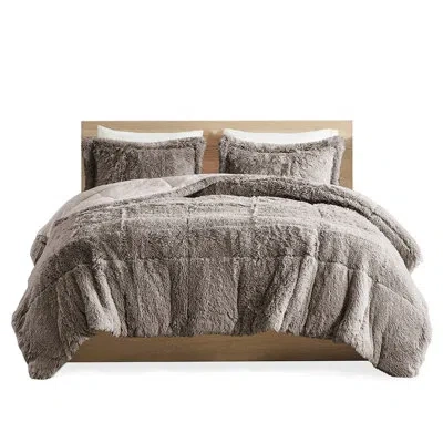 Hanni Grey Comforter - Shaggy Faux Fur, Soft Reverse, Fill, Machine Washable Long Fur Xl, , Filling For A 