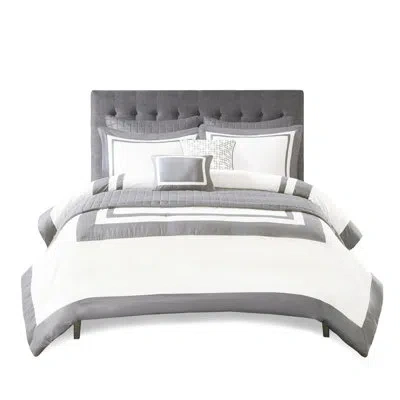 Hanni Grey Full/queen Bedding Collection - Soft Microfiber Quilt And Shams Comforter Machine Washable
