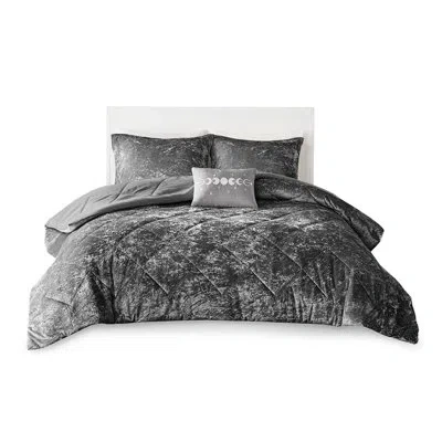 Hanni Grey Velvet Bedding - & Warm Comforter In