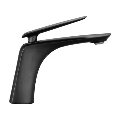 Hanni High Matte Black Bathroom Tap, 1 Hole Faucet Made Of Brass For Sink And Washbasin, Rust Coating Sing In Silver