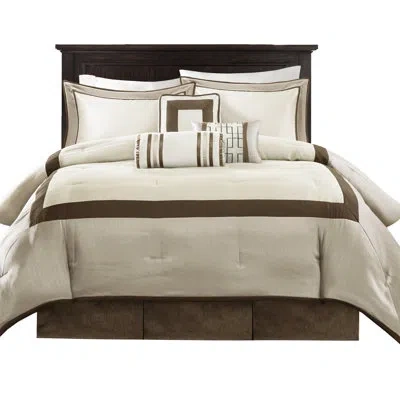 Hanni King Comforter , Taupe/brown, Machine Washable And Bedding 2 Shams, 1 , Intricate Decorative Pillows In Taupe,brown