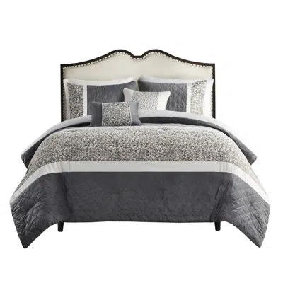 Hanni King/ King 5 Comforter , Textured Stripes, , With Pillows Stripe For Bed, 5 Pieces, , Pillows, Charm In Multicolor