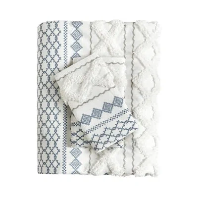 Hanni King/ King Printed Cotton Duvet Cover - Chenille , Geometric Patterns, No Chemicals With Multicolor,