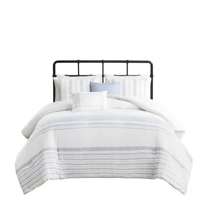 Hanni King/ King Sized 5 Piece Cotton - Fluffable, Contrasting Color Duvet Cover Bedding For Proof , Butto In Multicolor