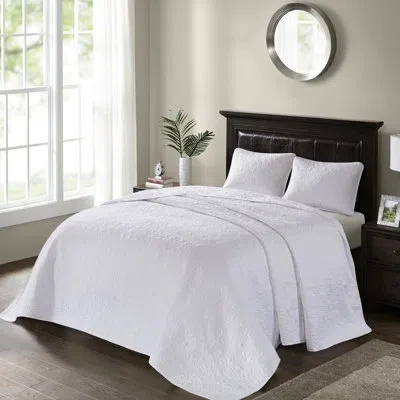 Hanni King White Reversible Bedspread - Adorned With Quilting Pre-washed Cotton Filling For A Relaxing Fee
