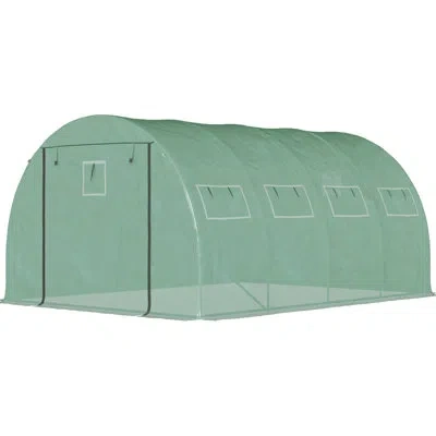 Hanni Large Walk-in Greenhouse 13' X 10' 6.5', Galvanized Steel Structure, 2 Zippered Doors & 10 Mesh Wind