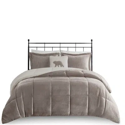 Hanni Luxury To Comforter - , 18"x18" Grey Down Alternative , Cozy, Machine Washable + In Grey+ivory