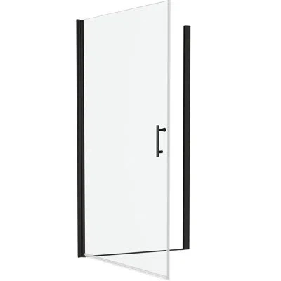 Hanni Matte Black Pivot Shower - 1/4" Tempered Glass, Bathroom Fashion Glass Door With Function Decor