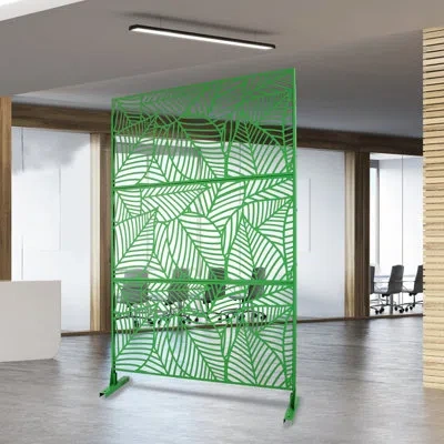 Hanni Metal Privacy Screen 76"h48"w, , For Garden, Deck - Appearance Outdoor 76" H48" W, Balcony, Patio Ar In Green