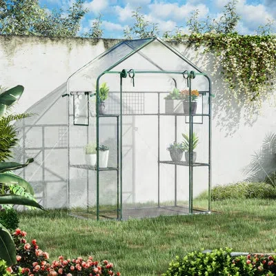 Hanni Mini Greenhouse - Grow Succulents, Flowers, 3 , Mesh Door & Windows, Control Humidity, Keep Unwanted In Clear