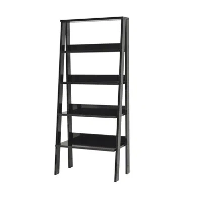 Hanni Modern 5 Tier Black Bookshelf For Small Spaces In Your Office, And Long - Lasting, 55" Height, Solid