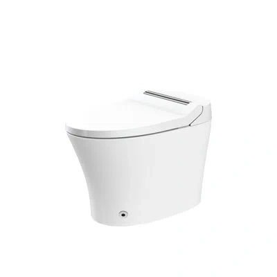 Hanni Modern Ceramic Toilet With Foot Sensor Flush & Hygiene Assurance Smart Built-in Battery For Power Ou In Silver