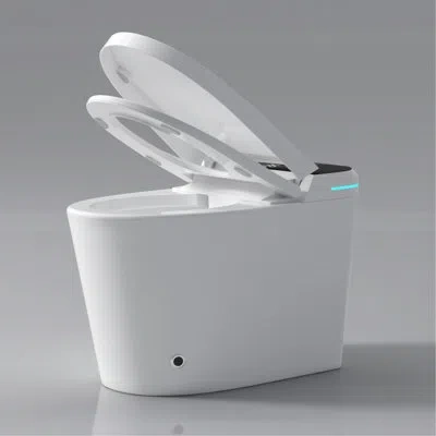 Hanni Modern Toilet With Bidet Seat - Auto Open/close, Foot Sensor, Temperature Adjustable Seat, Advanced  In Silver