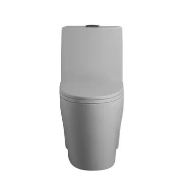 Hanni One Toilet With Dual Flush 001. 1.1/1.6 , Soft Close Seat. Water, Elongated Bowl. Height, Ceramic Ba In Silver