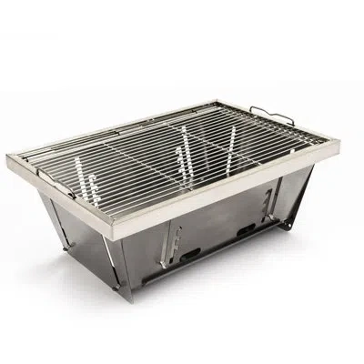 Hanni Outdoor Camping Charcoal Bbq - Folded, Steel Surface Grill For Enjoyment Foldable, Rust- Plate In Stainless Steel