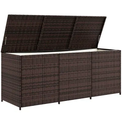 Hanni Outdoor Storage Deck Box 175 Gallon - Pe With Inner Liner For Garden Tools Brown Patio Mixed In 72.83