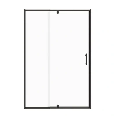 Hanni Pivot Swing Shower Door, 56 - 60" W X 71" H, 1/4" Tempered Glass, Matte Black, Reversible Install, S