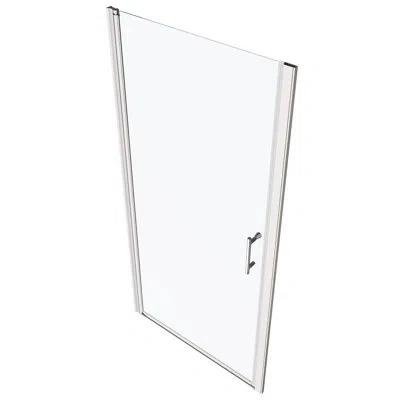 Hanni Polished Universal Pivot Shower Door With 1/4" Tempered Glass - 1 3/8" Adjustable, #304 Stainless St