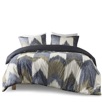 Hanni Printed Bedding Comforter For Full - Filling, Cotton, , 2 Engaging Shams Mini Cotton Print, Elegant In Navy