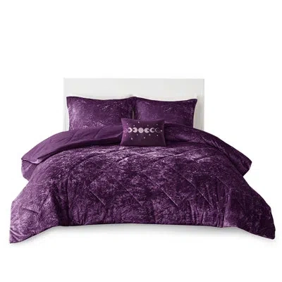 Hanni Purple Velvet Comforter For Beds, Fill, And Decorative Pillows Xl, , Pillow