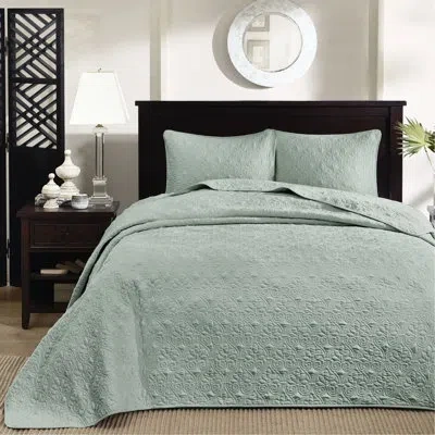 Hanni Reversible Bed - Comfortable Pre-washed Cotton Interior, Oversized Bedspread And Matching Shams 1, M In Seafoam