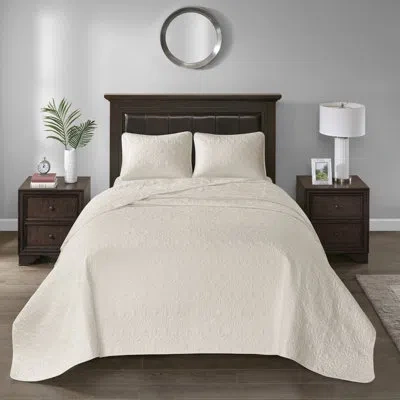 Hanni Reversible Bedspread Cream Full - Soft Cotton Filling, Classic Design, Treated For Hygiene In Filled In Neutral