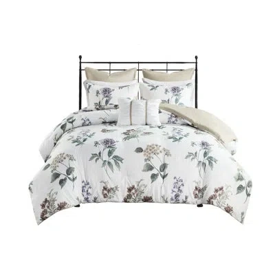 Hanni Seersucker Comforter - Full With Printed Pillowcases Throw Blanket In Multicolor