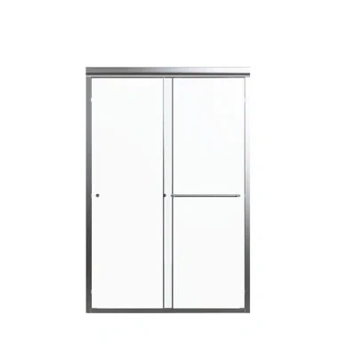 Hanni Semi- Double Sliding Shower Door, 44"-48"w, Tempered Glass, , Round Tube Handle 48 In W Bypass, 6mm 