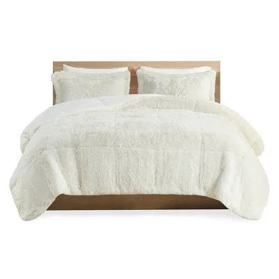 Hanni Shaggy Comforter Mini Full - Soft Reverse Fill Warm Fur In Ivory