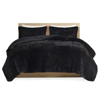 Hanni Shaggy Fur Comforter - , Black , Cozy Warm Soft Mini