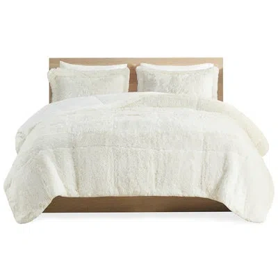 Hanni Shaggy Fur Comforter In , , , Soothing Touch With Fur, Long-lasting Comfort In Ivory