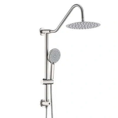Hanni Shower System With 10" Large Rain Head & Handheld - Scratch- Surface Brushed Nickel Including And Ad In Silver