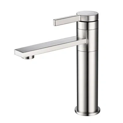 Hanni Single Hole Bathroom Faucet, Brushed Nickel, Stainless Steel, Spot- Finish, Resists Water Spots And  In Silver