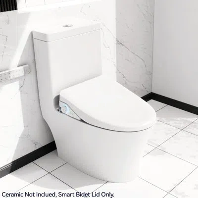 Hanni Smart Bidet Toilet Seat With Side Knob Utility - Heated, Automatic Nozzle Wash, Adjustable Water Par In Silver