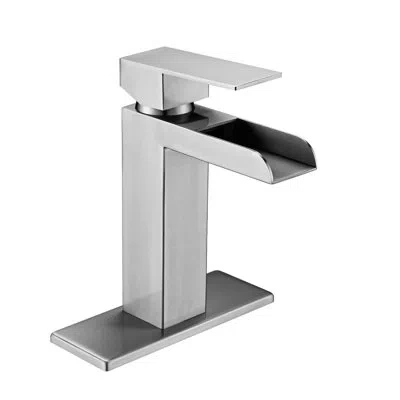 Hanni Spectacular Matte Black Waterfall Faucet - Bathroom Sink With Overflow & Pop Up Magnificent Single H In Brushed Nickel