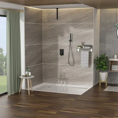 Hanni Square 16 Inch Ceiling Mount Dual Shower System With Oil Rubber Bronze Finish, - Balanced Valve, Eas In Silver