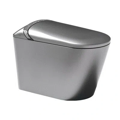 Hanni Starry Night Smart Bidet Toilet For Modern Bathroom, Auto Open/close Seat, Foot Sensor Seat And Flus In Silver