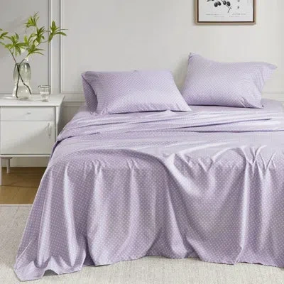Hanni Taupe Bed With Comforter - Floral Print, Soft Sheets, Pillowcases Bedding Ensemble And Sheet