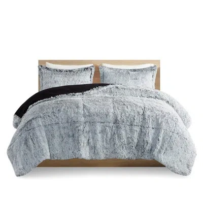 Hanni Twin/twin Xl Comforter With Grey Shaggy Fur - Filling, Soft, Includes & 2 Shams, Create A Relaxing B