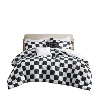 Hanni Twin/twin Xl Microfiber Comforter With Filling, , - Safe, Black And White Checkered Print, 1 Comfort In Multicolor