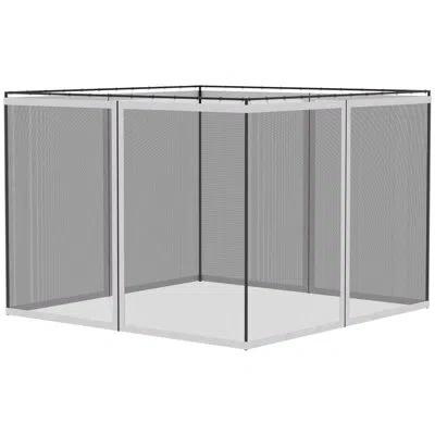 Hanni White Replacement Sidewall Netting For 10' X 13' Gazebo And Canopy. Blocks Winged Debris. Easy Insta In White+black