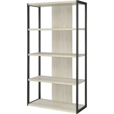 Hanni White-washed Grey Finish 4-shelf Bookshelf, Tall Open Frame, Ample Space For Organizing Books And De In White+gray