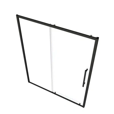 Hanni Wide Sliding Shower Door, 1/4" Tempered Glass, Matte Black, Nano Easy Clean&protective Film, Stainle In White