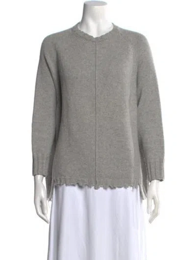 Pre-owned Hannoh Wessel Cashmere Crew Neck Sweater In Gray