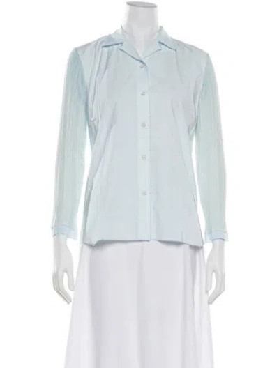 Pre-owned Hannoh Wessel Cashmere Long Sleeve Blouse W/ Tags In Blue