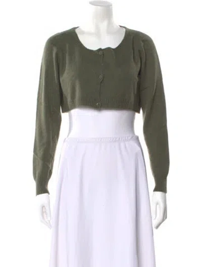 Pre-owned Hannoh Wessel Cashmere Scoop Neck Sweater W/ Tags In Green